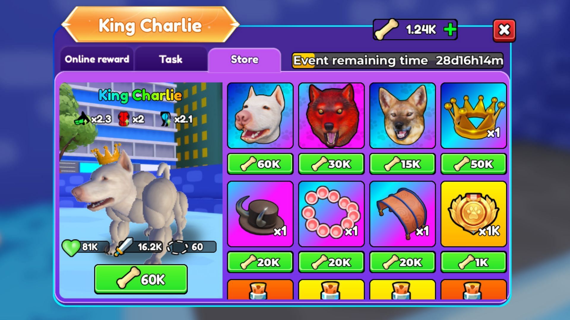 King Charlie possesses high attack and range stats (Image via Roblox)